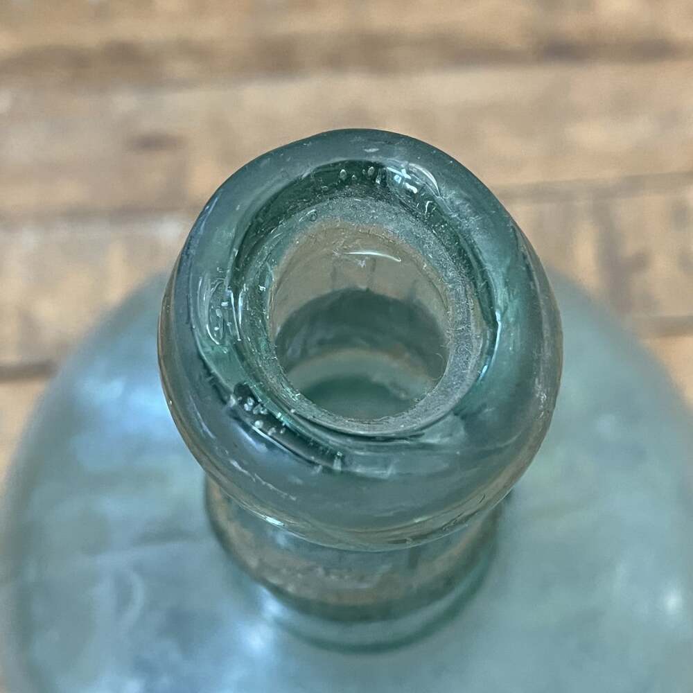 Antique Mold Blown Aqua Blue Large Demijohn Bottle 13.25” 1900's - Picture 5 of 16
